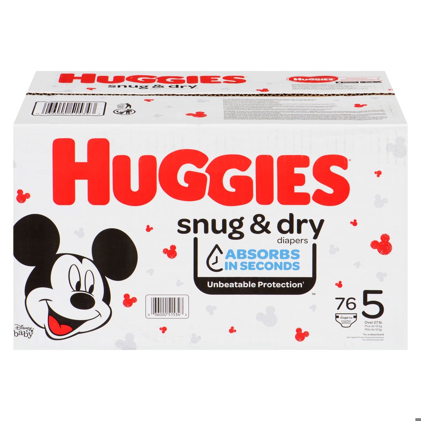 HUGGIES SNUG & DRY DIAPERS #5 GIGA 76