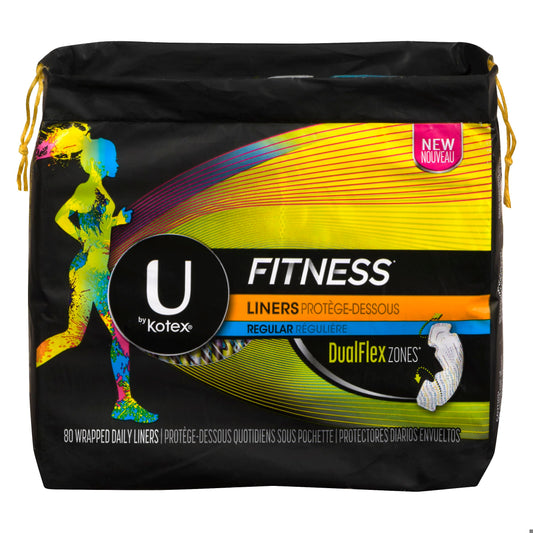 U BY KOTEX SUP PREM LINERS FITNESS REG ABS 80