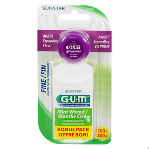 DENTAL FLOSS GUM FINE WAX MINT 183M