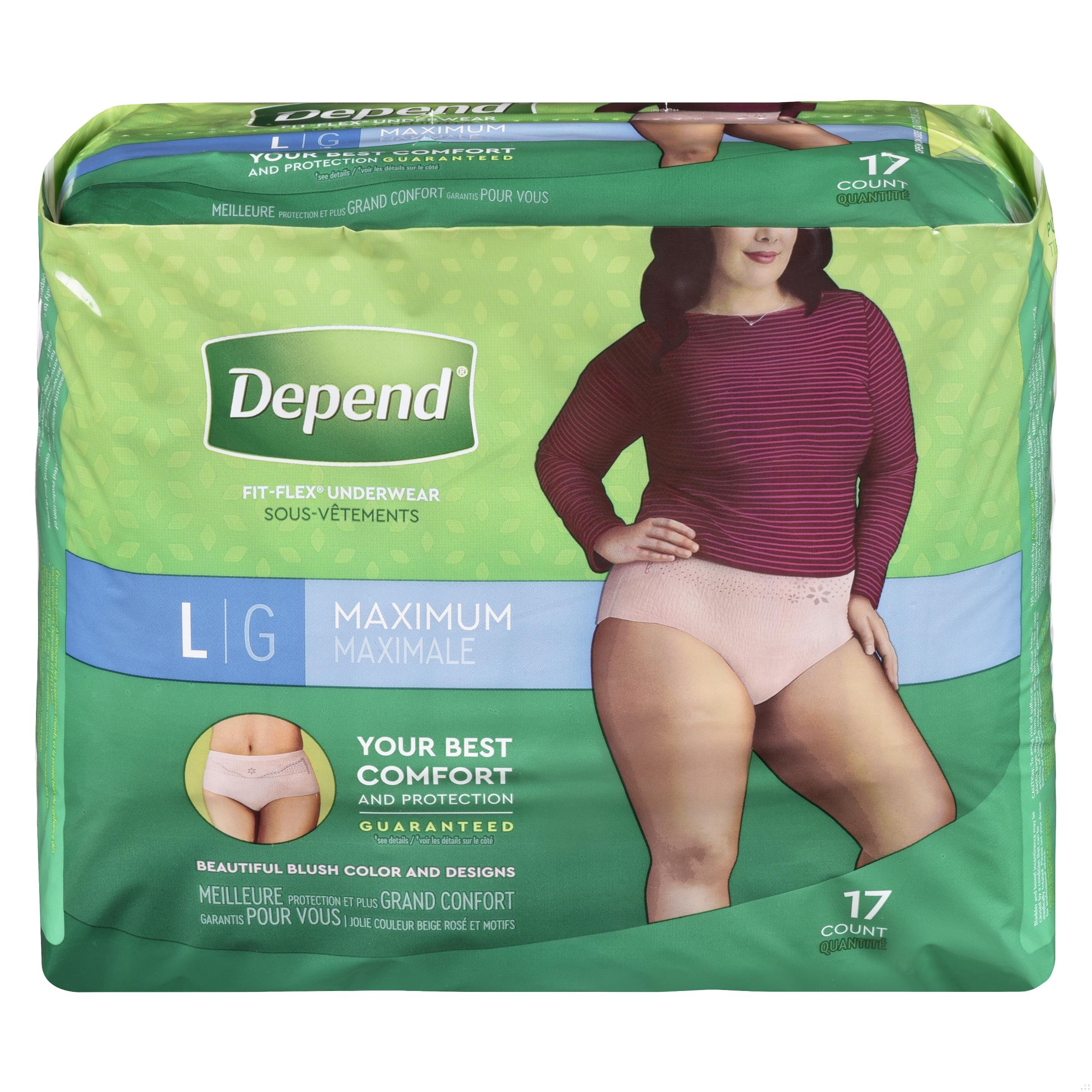 DEPEND UNDERWEAR WOMEN LG MAX ABS 17