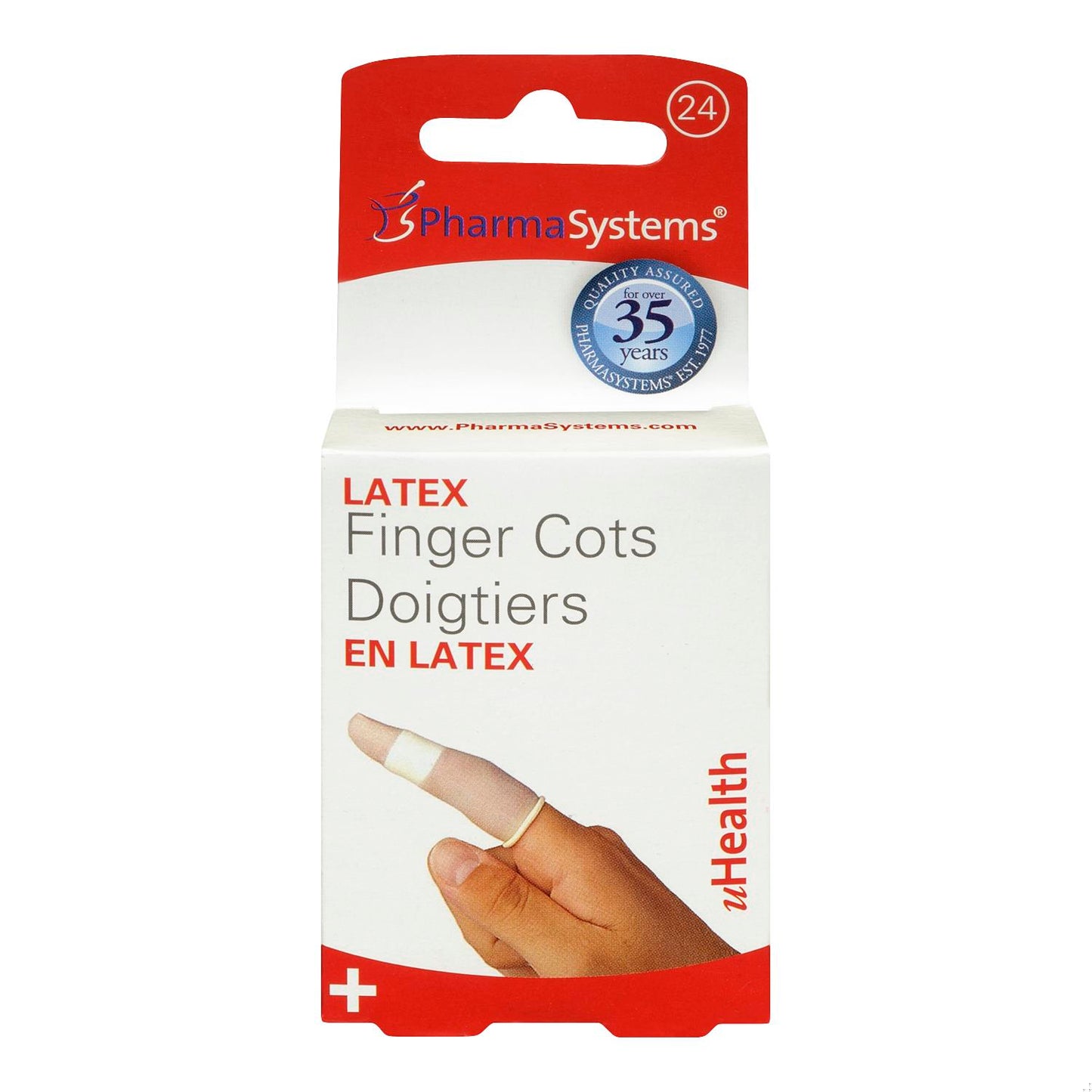 FINGER COTS LATEX ASSORTED 24