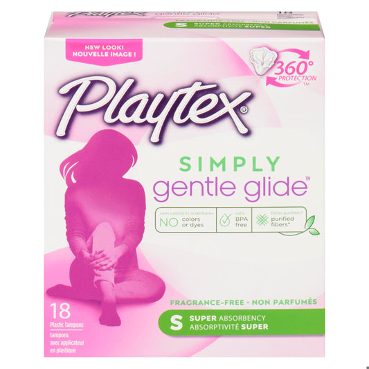 PLAYTEX TAMPON GENTLE GLIDE UNSCENTED SUP ABS 18