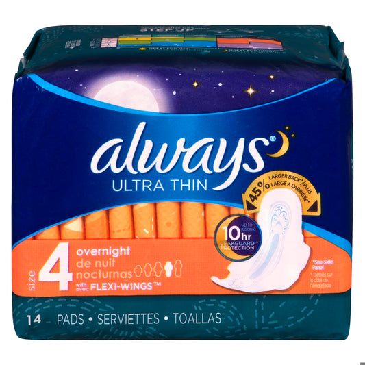 ALWAYS ULTRA THIN OVERNIGHT W/FLEXI-WINGS 14