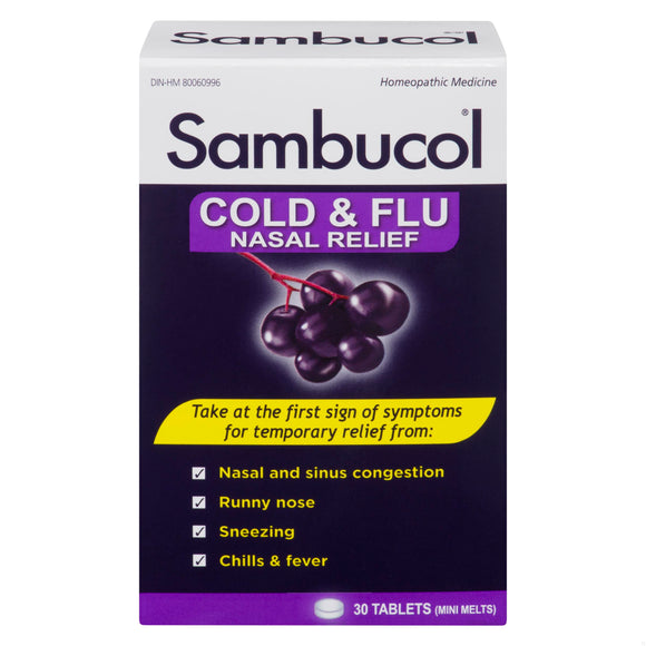 SAMBUCOL CLD&FLU NASAL RELIEF ELDERBERRY TB 30