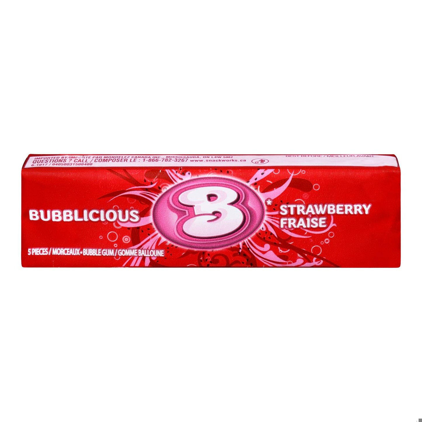 GUM REG BUBBLICIOUS STRAWBERRY SPLASH 5 PC