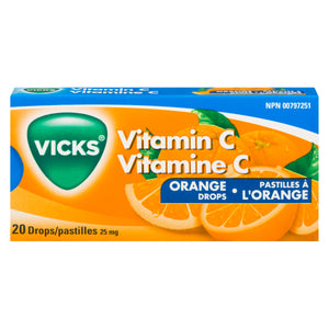 VICKS THROAT DROP ORANGE W/VITAMIN C 20