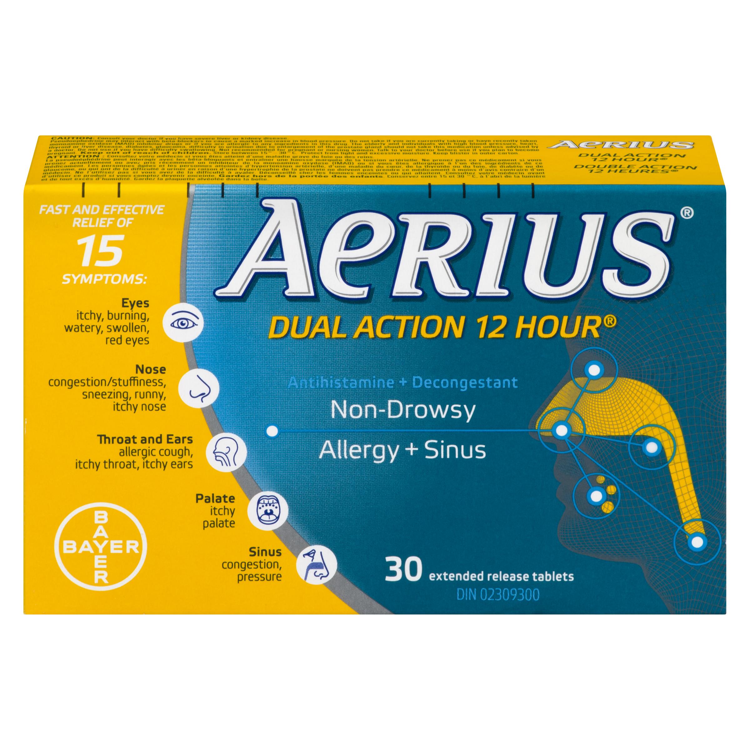 AERIUS DUAL ACTION TB 2.5/120MG 30