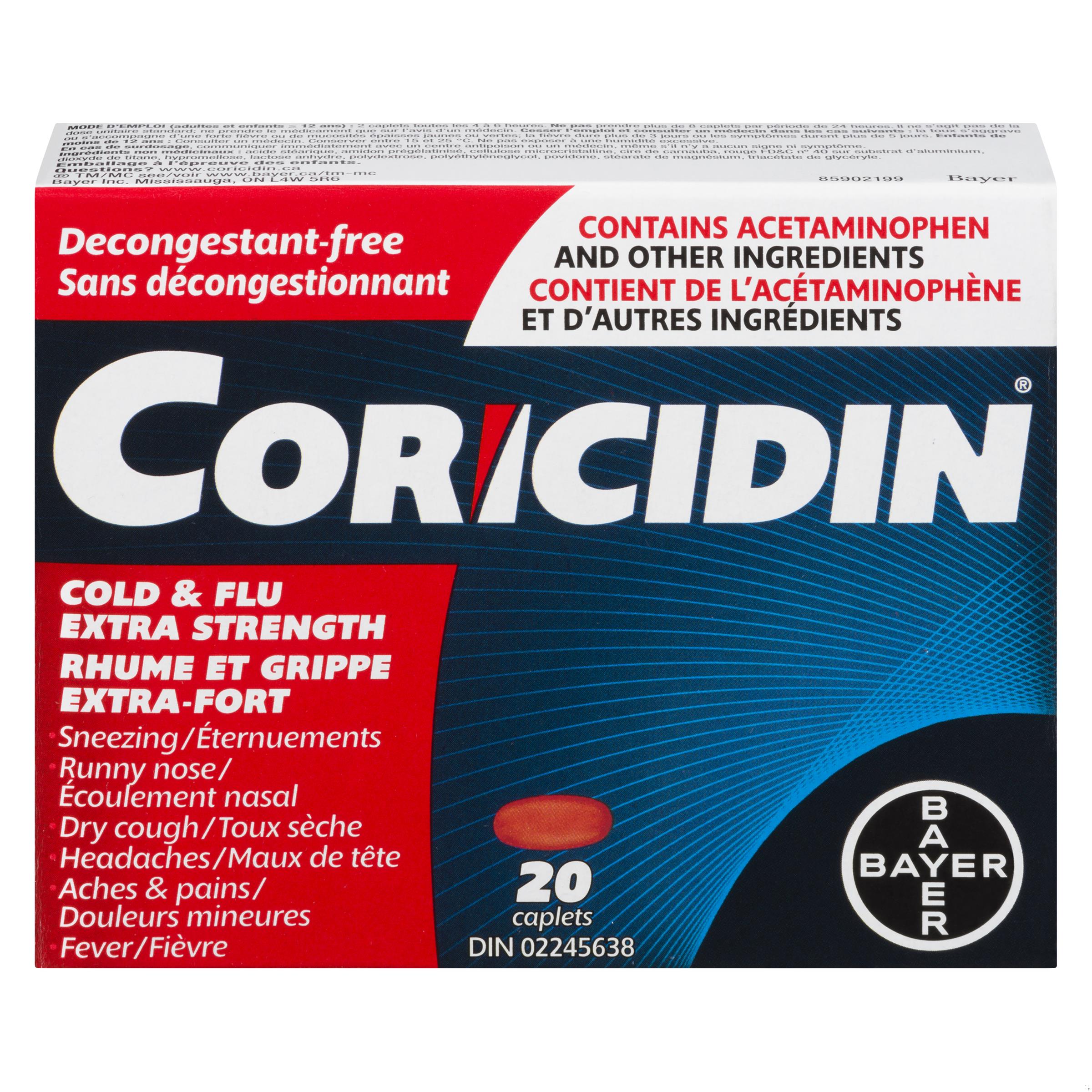 Coricidin Decongestant Free Cough and Cold Medicine - Cough, cold and flu medicine for adults – Effective Symptom Relief From Sore Throat, Cough, Chest Congestion, Fever, and Headaches, 24 Liquid Gels