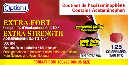 EXTRA STRENGTH ACETAMINOPHEN 500MG 125 TAB