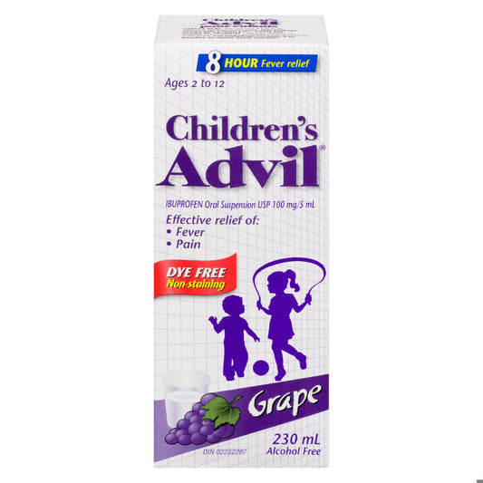 ADVIL CHILDREN GRAPE DYE FREE 230ML