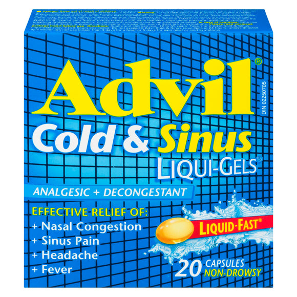 ADVIL COLD & SINUS LIQUI-GELS CPLT 200MG 20