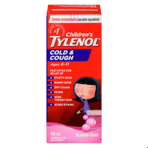 TYLENOL COLD DM SUSP BUBBLE GUM 100ML