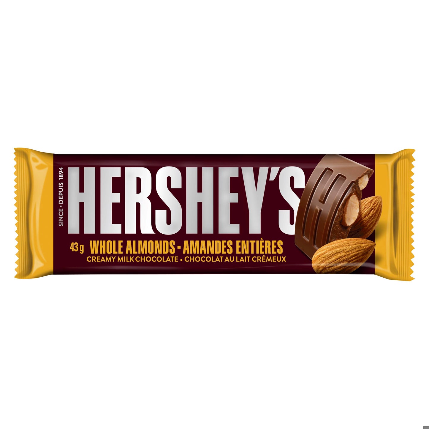 BAR REG ALMOND BX36 HERSHEY 43G