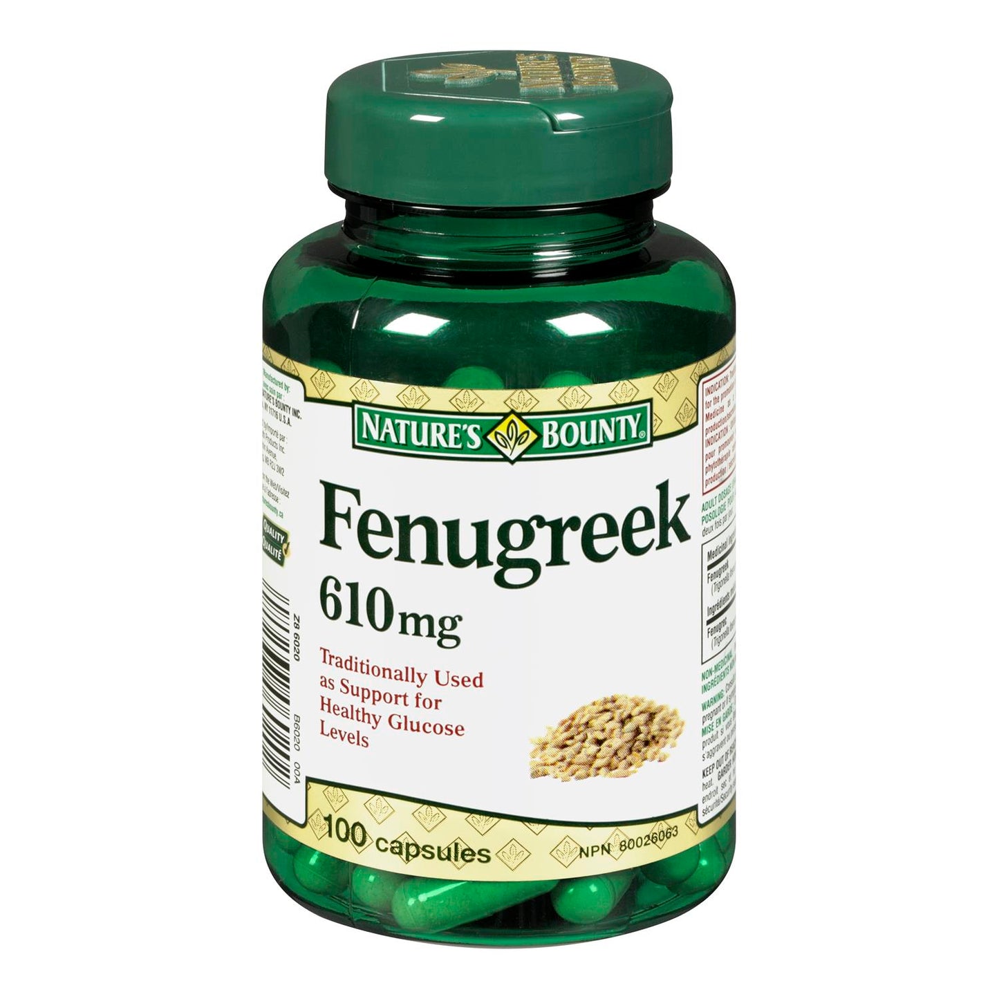 NATURE'S BOUNTY FENUGREEK CAPS 610MG 100