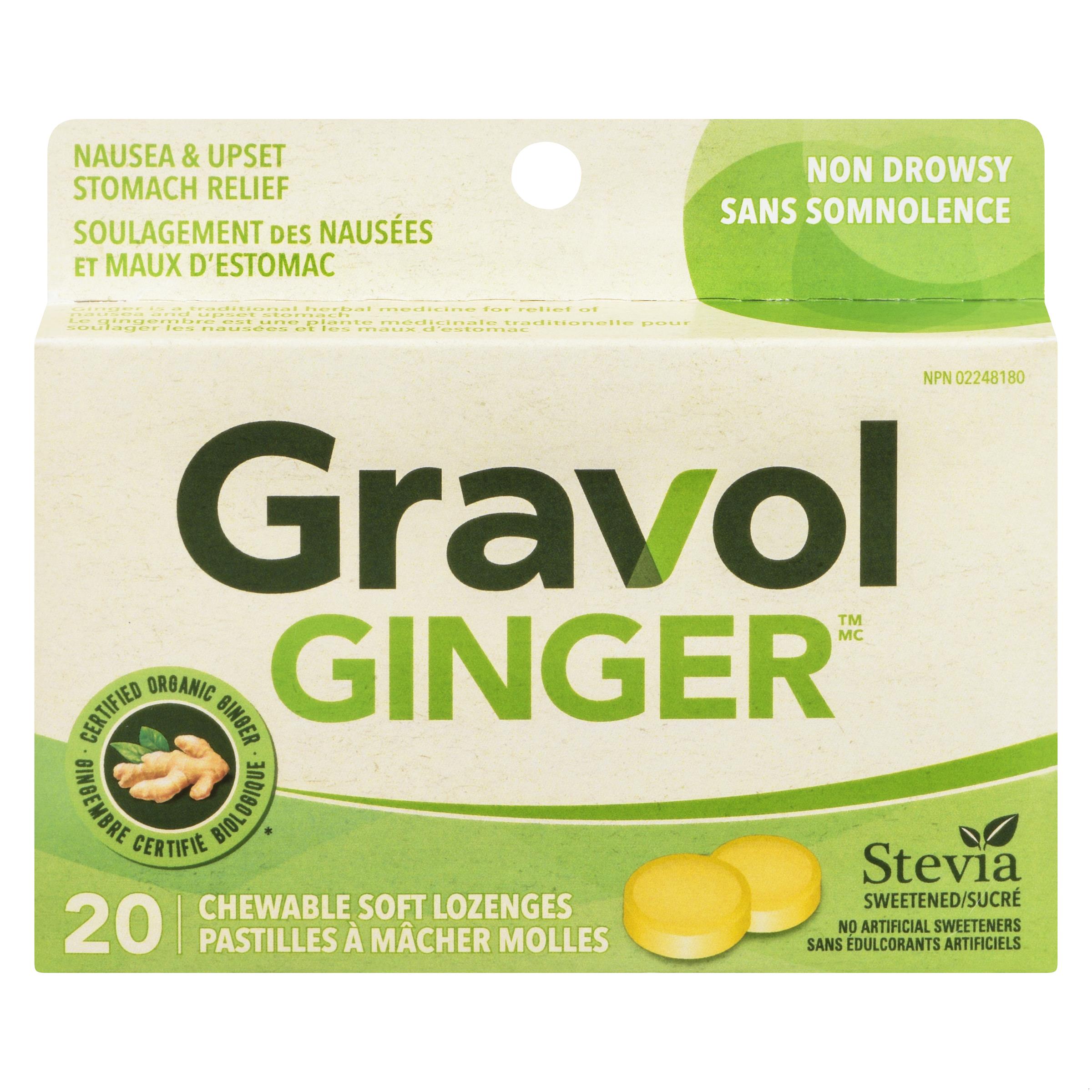 GRAVOL SOFT CHEW LOZ GINGER 500MG 20