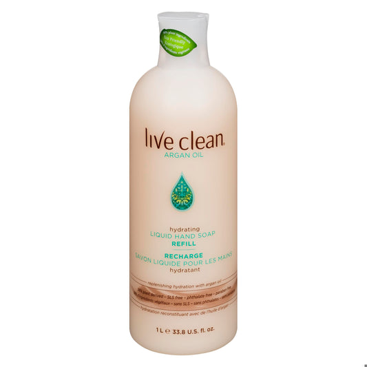 LIVE CLEAN ARGAN OIL LIQ HAND SOAP REFILL 1L