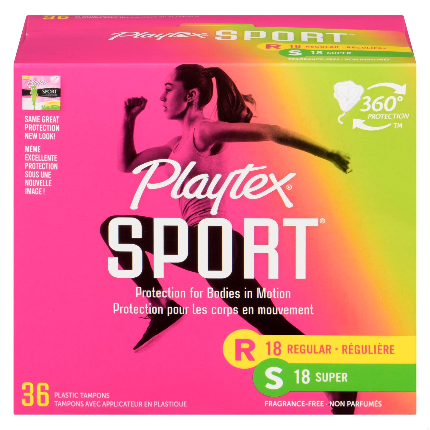 PLAYTEX TAMPON SPORT PLASTIC UNSCENTED ASTD 36