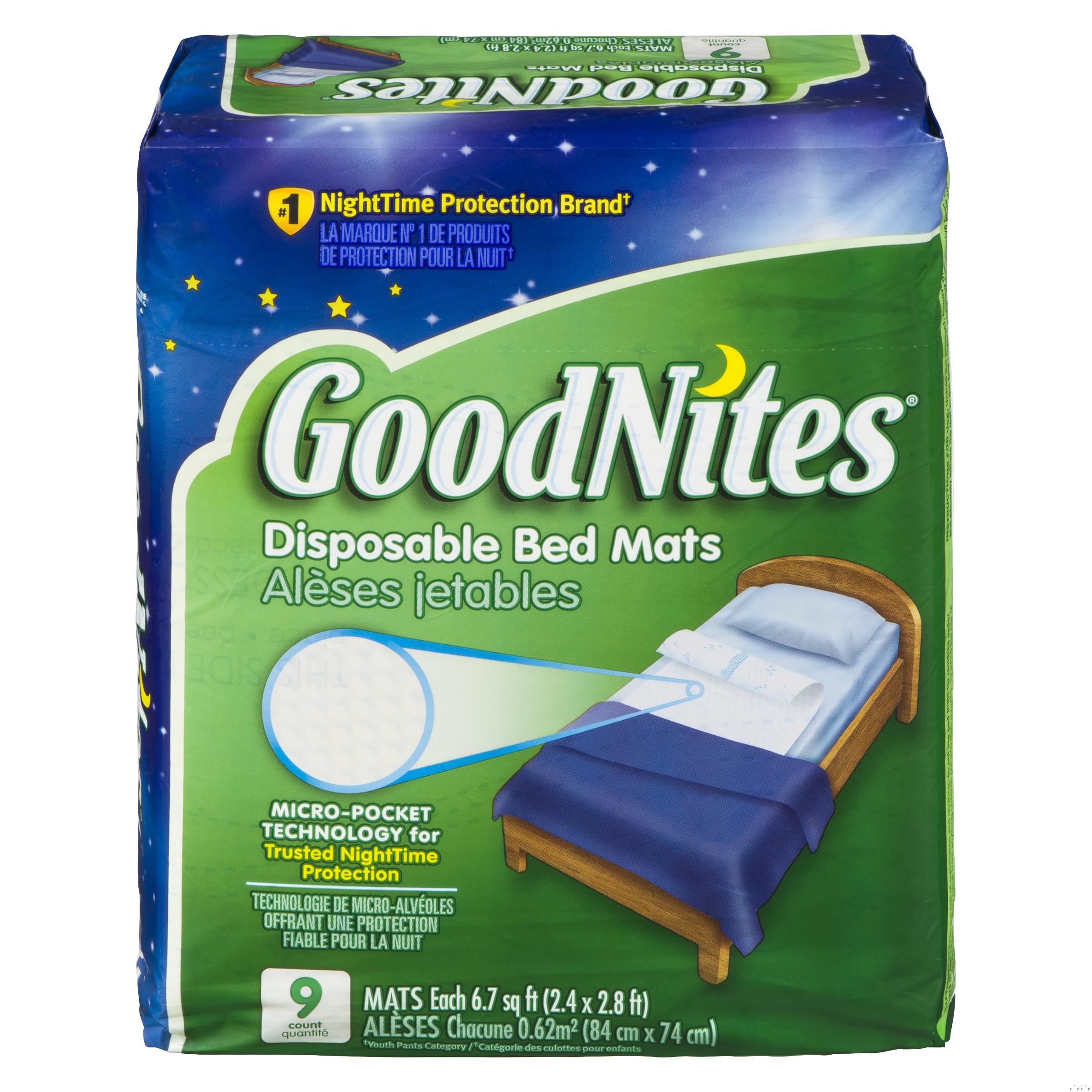 GOODNITES BED MATS DISPOSABLE 9