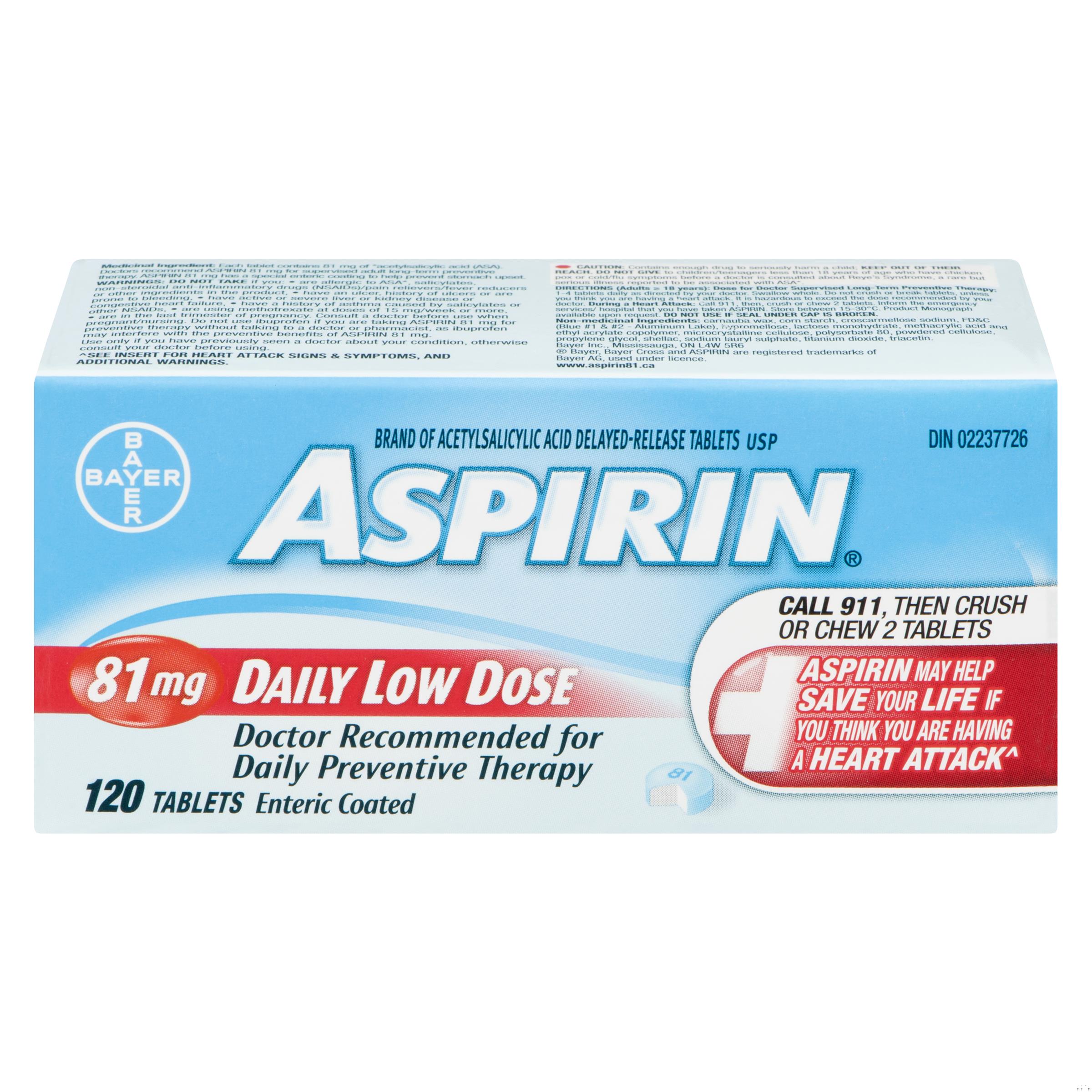 ASPIRIN COATED TB 81MG DLD 120