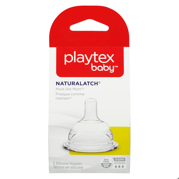 PLAY NATURAL LATCH NIPPLE SILICONE FAST FLOW 2