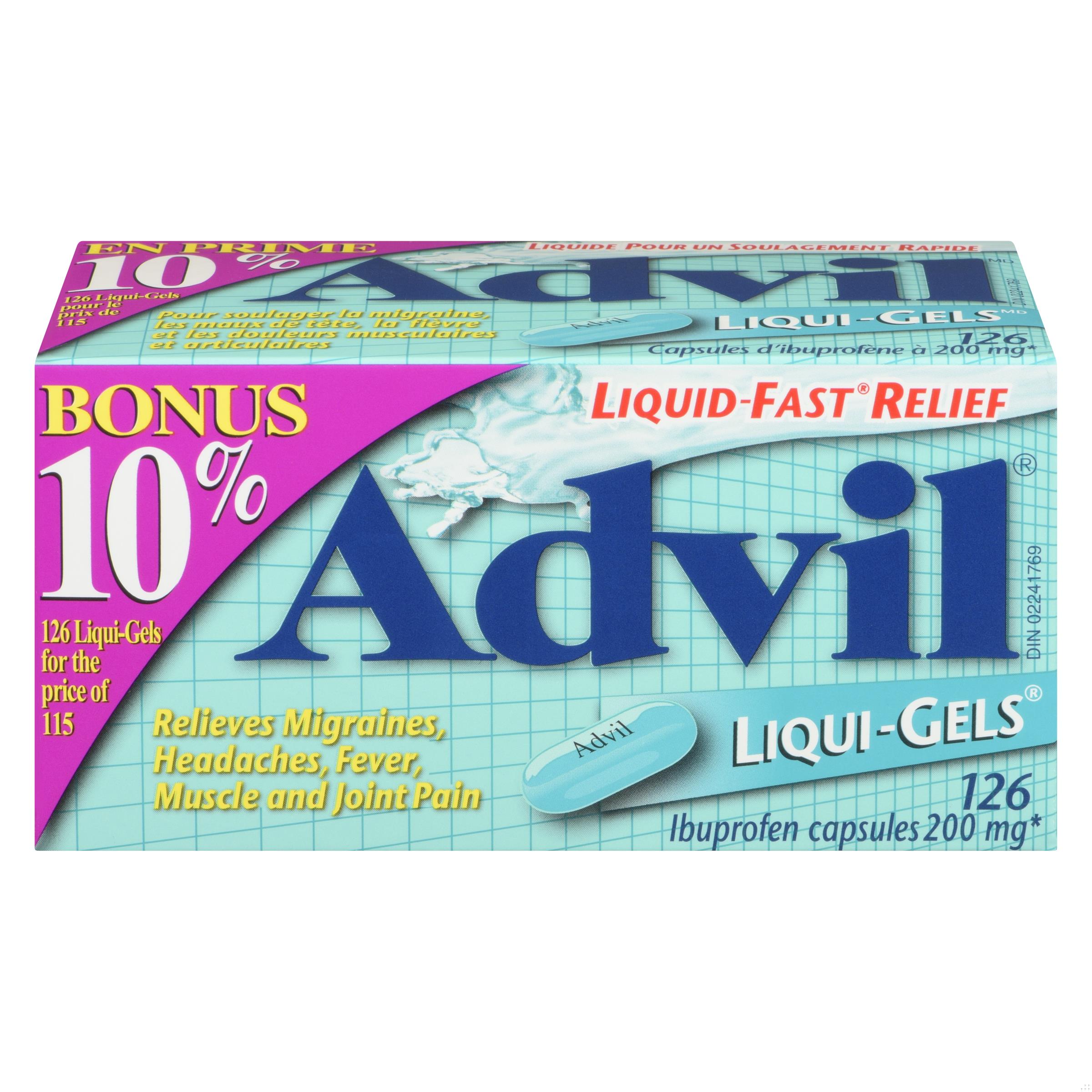 ADVIL LIQUI-GELS BONUS 200MG CAPS 115+11